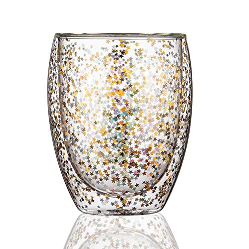 iClosam doppelwandige Gläser,Kaffeegläser Wassergläser Teegläser Weihnachtstassen Doppelwandiger Glasbecher…