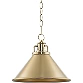 Kira Home Romine 12" Modern Pendant Light + Conic Metal Shade, Adjustable Height, Cool Brass Finish