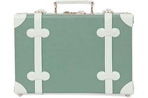 Unitravel Baby Keepsake Case, 13" Handmade Memory Storage Box, Newborn Keepsake Box, Vintage Suitcase for Baby Shower, Baptism, Naming Ceremony or Birthday (mint green)