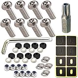 42X Anti Theft License Plate Screws Stainless Steel Bolts Caps Car Fasteners Kit