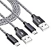 Micro USB Charger, Cebkit 6Ft 2Pack Long Fast Charger Power Cords High Speed Durable USB Charging Cable Compatible for Android Phone, Samsung Galaxy S6 S7 Edge Note 5 4 3 S2, Smartphone - Black