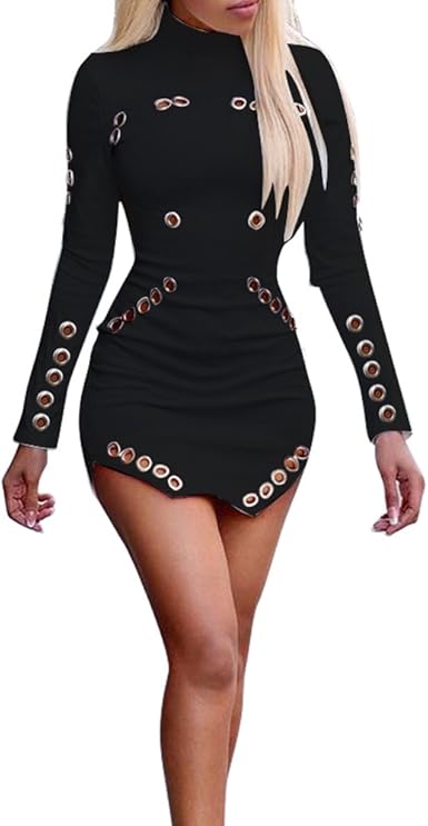 black bodycon dress with tights