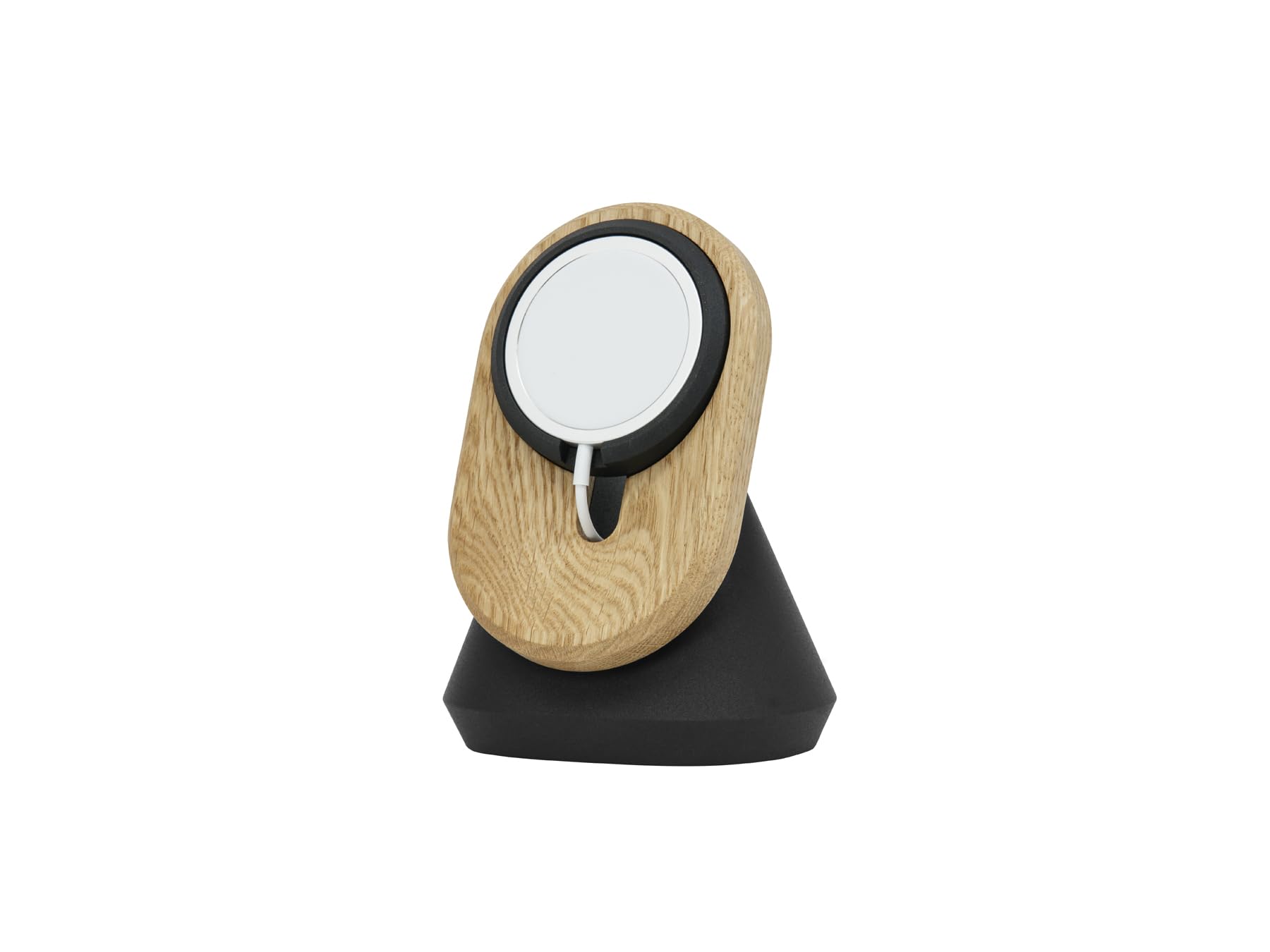 Oakywood Phone Holder Desk - Phone Stand for Desk – Handcrafted Wooden Mobile Phone Stand & Holder – Compatible with MagSafe & iPhone 12–16 Models – 10.4x8.1x13.9cm/4.1x3.2x5.5’ – Oak