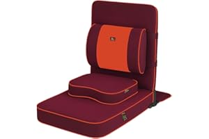 Friends Of Meditation Extra Large Meditation Chair | Floor Chair with Back Support | Yoga Chairs for Adults | Portable Folding Chair | Yoga Chair with Cushion & Meditation Block | Maroon | 24x22 in