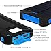 MeliTech Portable Solar Charger Waterproof Mobile Power Bank 20000mAh External Backup Battery Dual USB 5V 1A/2A Output With LED Flashlight and Compass For Phones Tablet Camera iPhone Samsung (Blue)