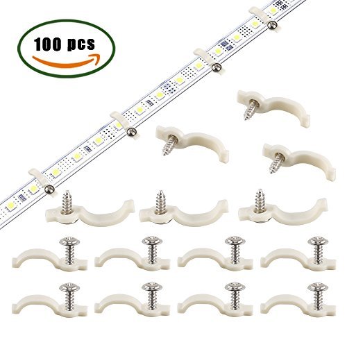 Dayree 100pcs LED Strip Light Mounting Bracket Fixing Clip Indoor