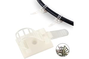 HS Wire Management Clips Clear (Yellowish) with Screw Hole (50 Pack) Adjustable Zip Ties 3 Inch with 3M Adhesive Tape,Adhesiv