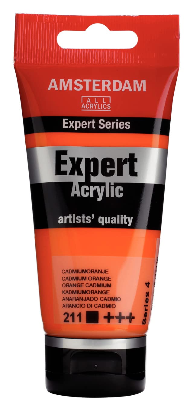 Amsterdam Expert Series Acrylic Paint - Cadmium Orange 211-75 ml Tube - Heavy Body - Excellent Lightfastness - Durable Satin Finish