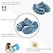 BestMaxs Travel Neck Pillows for Airplanes U Shaped Inflatable Traveling Soft Sleeping Pillow Compact for Train Car Plane Bus with Washable Velvet Cover、
