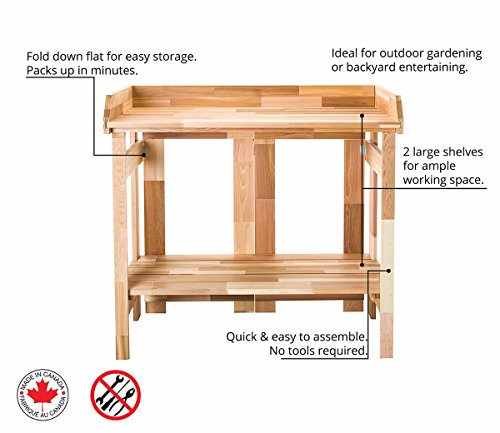 6 CedarCraft+Folding+Cedar+Potting+Bench
