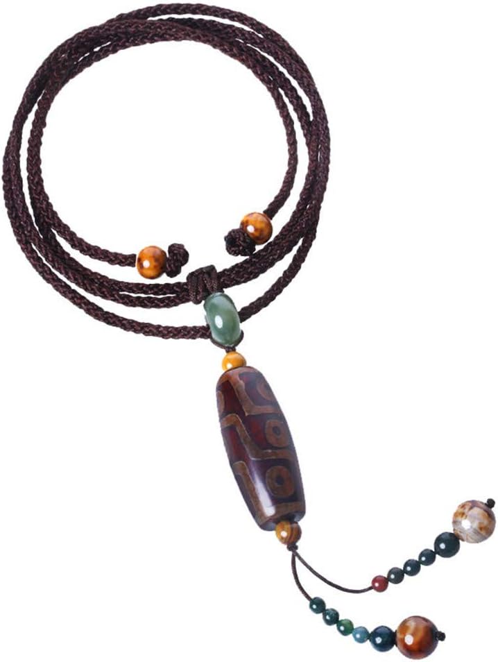 QIYUEQI Necklace Women Jewellery Choker Chain Pendant Sweater Chain Birthday Anniversary Gifts Long Ancient Dzi Beads Ornaments Accessories
