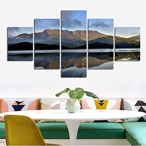 Impresiones en lienzo HD 5 piezas de pinturas al óleo de la playa del