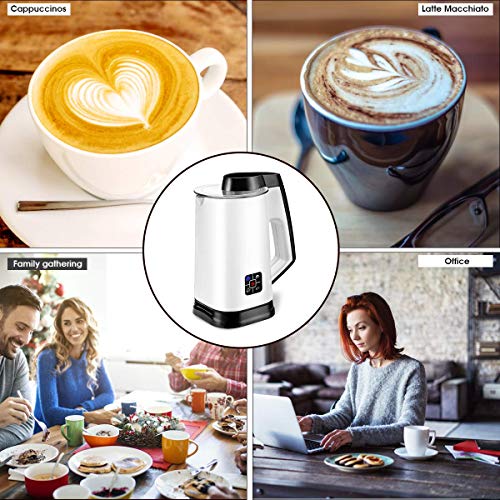 Milk Frother, Electric Foam Maker, Automatic Hot Cold Milk Steamer for Coffee, Cappuccino and Macchiato (White)