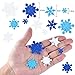 Coopay Glitter Snowflake Foam Stickers Self-Adhesive Snowflake Stickers Decals for Christmas Decoration, DIY Craft Projects, Assorted Color and Sizes