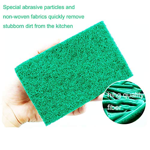 ONDY 10-Pack Cleaning Cloth Scouring Pads Nylon Emery Scouring Pad Dish Scrubber Household Scrub Pads for Stove Top Cleaner and Kitchen Scrubbers - Thumbnail 2