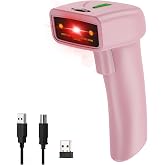 USB Wireless Barcode Scanner,Symcode Handheld Laser 1D Bar Code Reader Scanner (2.4GHz Wireless &amp; USB2.0 Wired) Rechargeable Cordless 1D Barcode Scanner