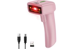 USB Wireless Barcode Scanner,Symcode Handheld Laser 1D Bar Code Reader Scanner (2.4GHz Wireless & USB2.0 Wired) Rechargeable Cordless 1D Barcode Scanner