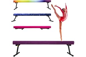 Peakpath 6FT Adjustable&Foldable Gymnastics Balance Beam,Home Gym Equipment,Easy Assembling and Storage,No Tool Require,for Kids Children Girls Training Ages 3-12