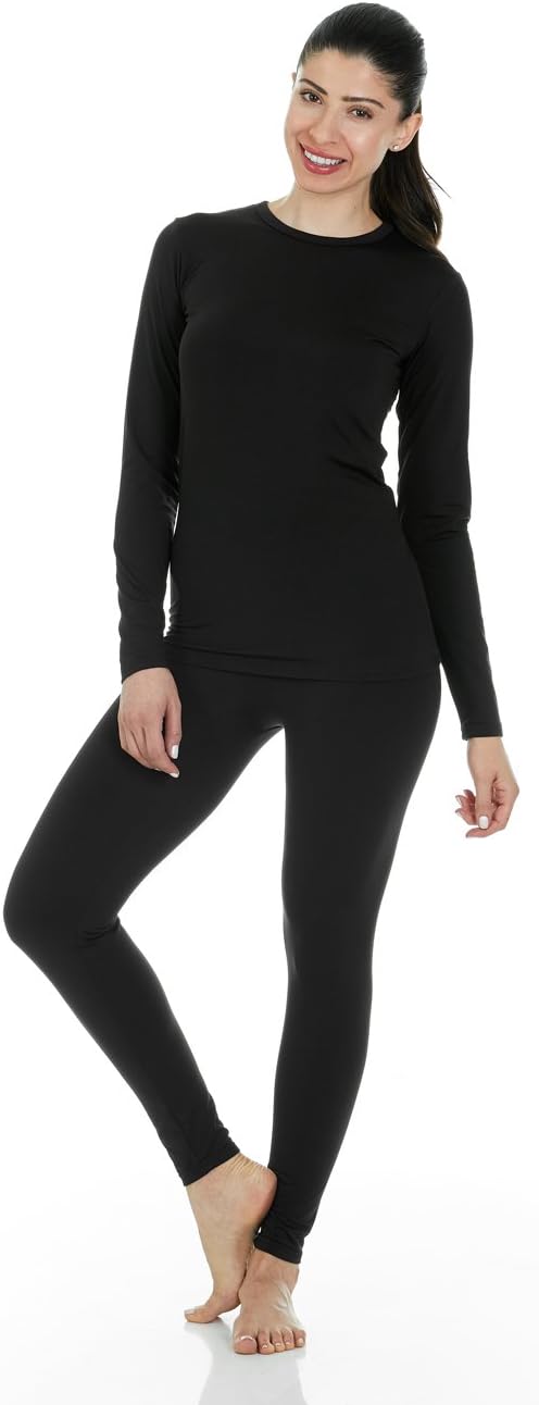 Women's Ultra Soft Thermal Underwear Long Johns Set with Fleece Lined