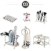 mDesign Traditional Fashion Jewelry and Cosmetic Organizer Tray for Bathroom Vanity Countertops - 2 Tiers, Satin/Clear