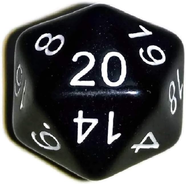 Death Dealer Dice Initiative Advantage Black d20 for Role-Playing Games. 20 Sided RPG