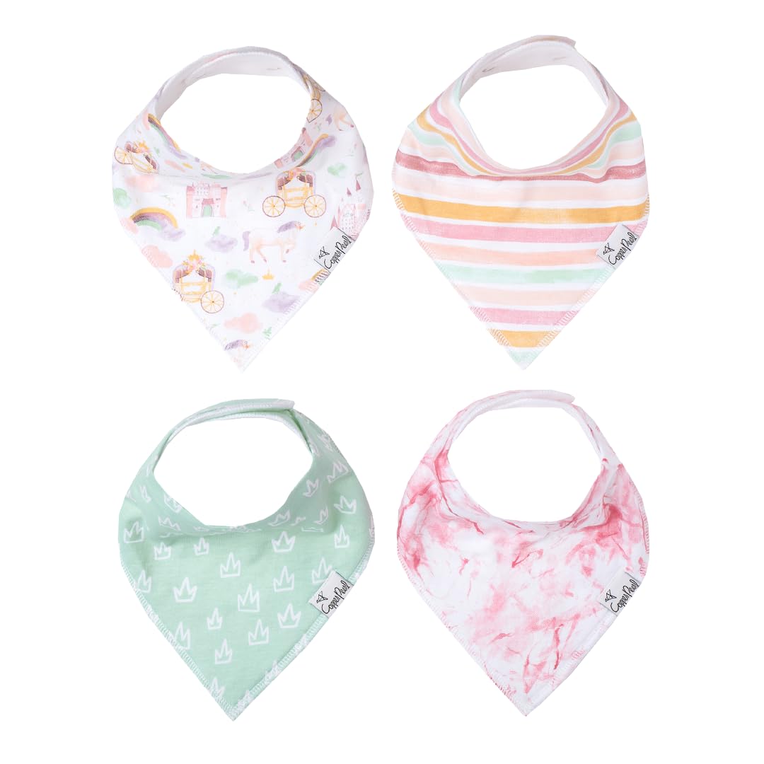 Copper Pearl Baby Bandana Bibs for Drooling and Teething 4 Pack Gift Set Enchanted