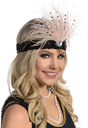 Elevate Costumes Deluxe Champagne and Black 1920's Flapper Headband