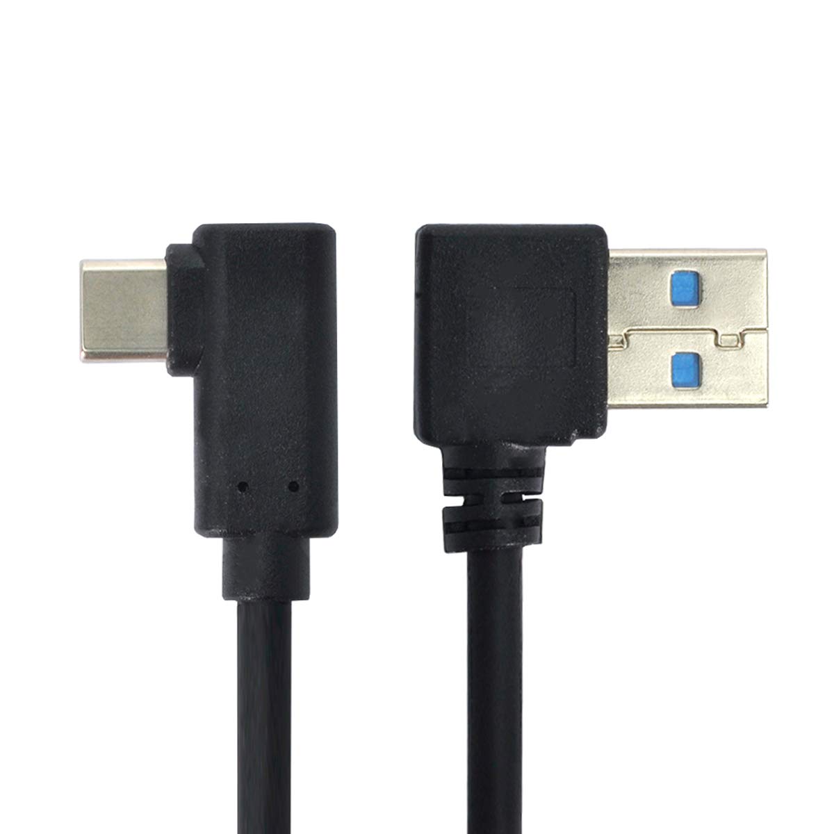 Xiwai 13cm USB 3.1 USB-C Angled to 90 Degree Left Angled USB3.0 A Male Data Cable for Laptop & Tablet & Phone