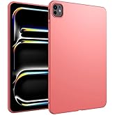 GUNPRIO Red Case for iPad Pro 11 Inch (M4) 2024 5th Gen (Model: A2836/A2837/A3006), Ultra Slim, Soft, Flexible TPU Skin Bumper Back Cover