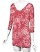 Lock and Love WT1112 Womens V Neck 3/4 Sleeve Tie Dye Drape Dolman Top with Side Shirring XXL CORAL