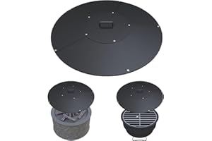 Ardier 28" Round Fire Pit Lid Fits for Bonfire Pits up to 26", Metal Cover with Handle, All-Weather Resistance Outdoor Firepit Accessory, Smokeless Fire Pit Cover for Fire Tables