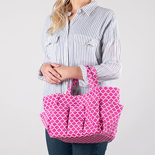 Small Garden Tote Bag, Utility Bags for Gardening, Car Totes, Organization, (Pink)