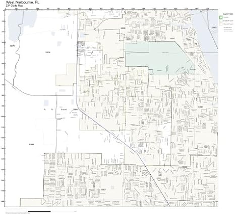Amazon.com: ZIP Code Wall Map of West Melbourne, FL ZIP Code Map Not