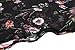 Bluetime Women's 3/4 Sleeve Floral High Low Chiffon Kimono Cardigan Blouse (M, Black)