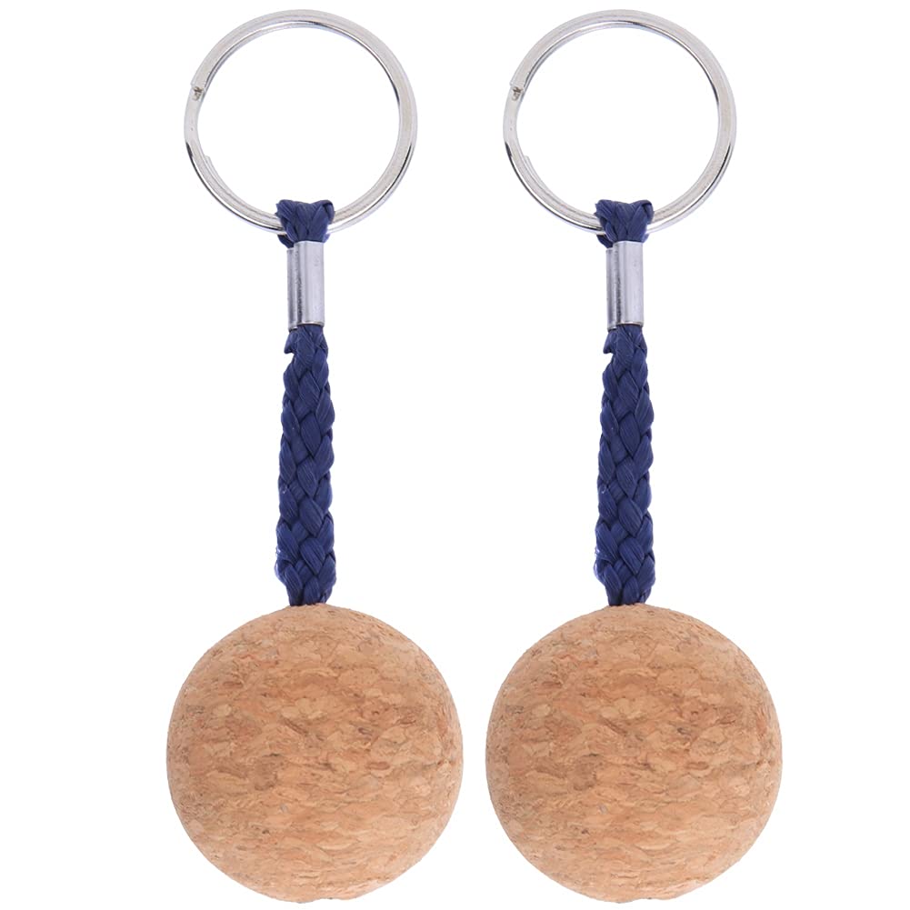 Alvinlite 2 Pcs Floating Cork Ball Key Ring, Floating Keyring for Boat Keys, Boat Float Key Chain Kayak Canoe Key Float Boat Accessories for Kayaking Sailing Boat Surfing Water Sports, 3.5cm, Black
