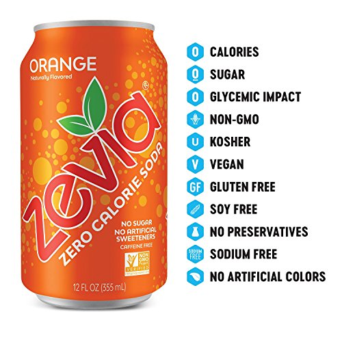 Variety Zevia Soda Zero Calorie (12 pack) Cherry Cola, Orange and Grape