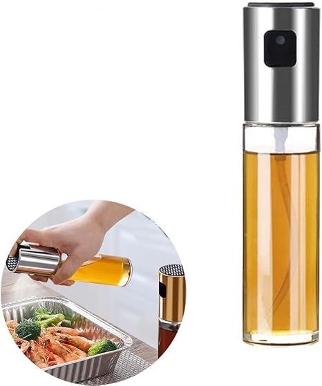 Amazon Co Jp Wener オイルスプレー 調理ボトル ミスト 100ml 油容器 スプレー ボトル 霧吹き オリーブオイル ミスト 透明ガラス 油 醤油 調味料 アルコールなど適用 シルバー ホーム キッチン
