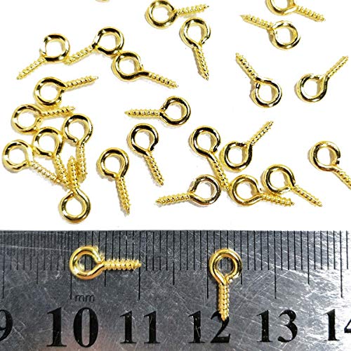 image for TTSAM 300PCS Small Screw Eye Pins,10 x 5mm Eye pins Hooks,Mini Screw E