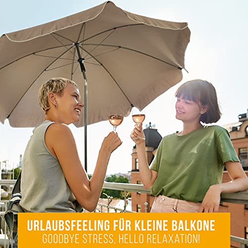 4smile 3-IN-1-SET Sonnenschirm Strand + Bodenhülse - UV50+ Strandschirm mit Erdspieß zum Eindrehen - Optimaler… – Bild 3