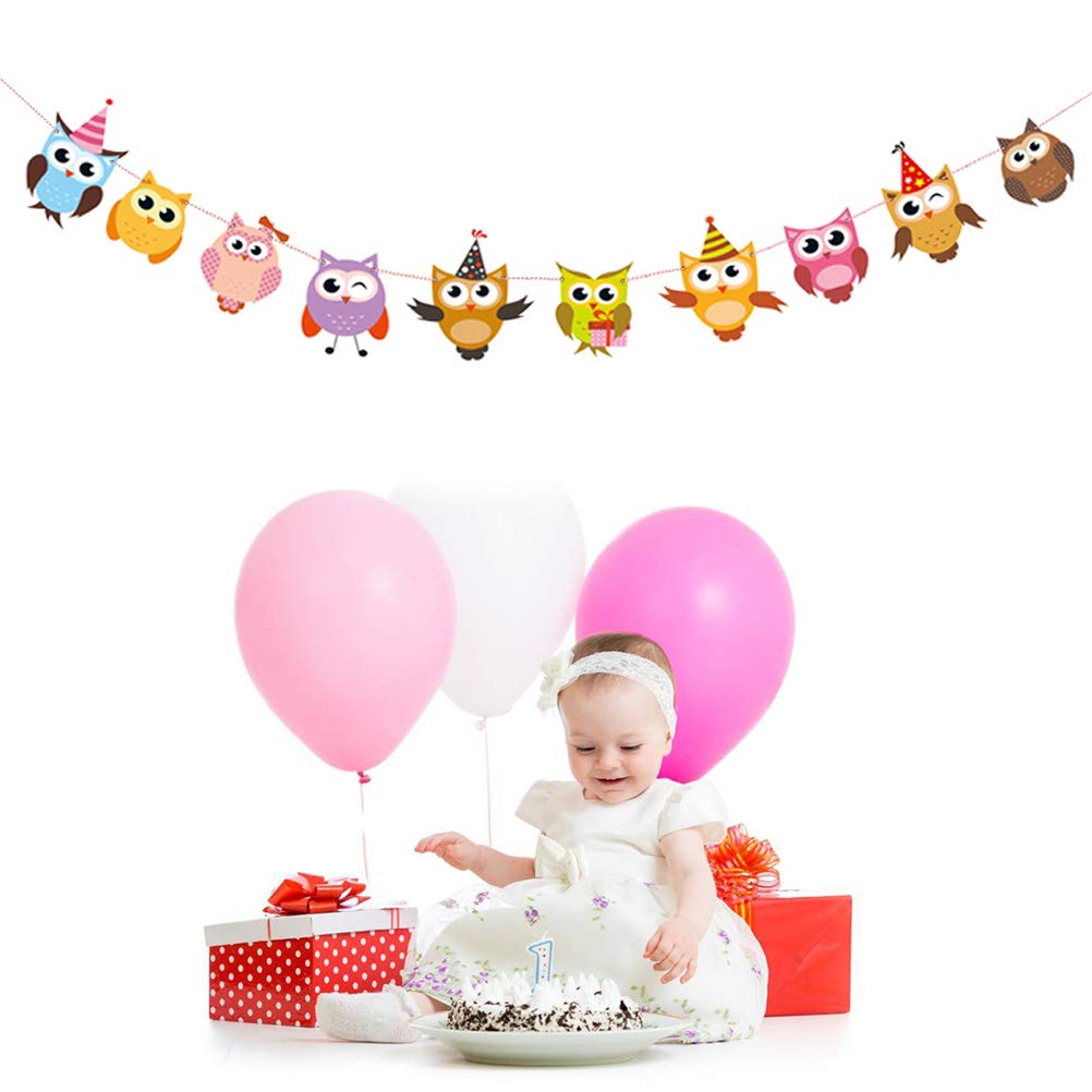 Amosfun Hibou Fete Danniversaire Banniere Drapeau Enfants Anniversaire Chouette Partie De Fete Sur Le Theme De La Decoration Fournit Decorations Decorations Et Accessoires De Fetes Centroarco Com