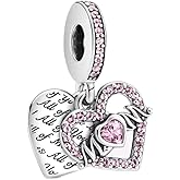 BEEUVIP mom dangle Charm 925 Sterling Silver Bead for Charm Bracelets and Necklaces, Birthday Mothers Day Jewelry Gifts Women