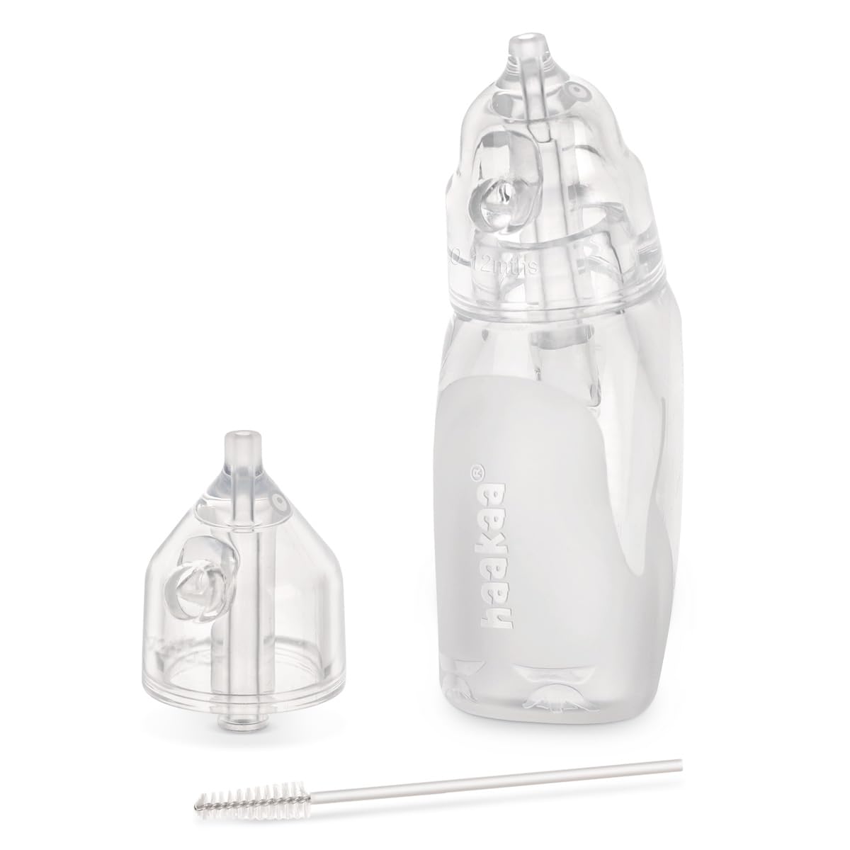 haakaa Silicone Baby Nasal Aspirator| Safe Baby Nose Cleaner| Easy-Squeeze Nose & Ear Bulb Syringe with Brush|0m+ Newborn Toddler -Transparent, Penguin