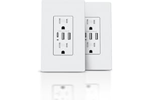 TOPELER USB Outlet Receptacle, 3-Port USB C Wall Outlet, 30W 6.0A USB Charging Power Outlet, 15 Amp Tamper-Resistant Receptac