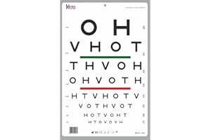 BAWSH HOTV Distance Eye Chart with Red/Green Lines 20 Ft