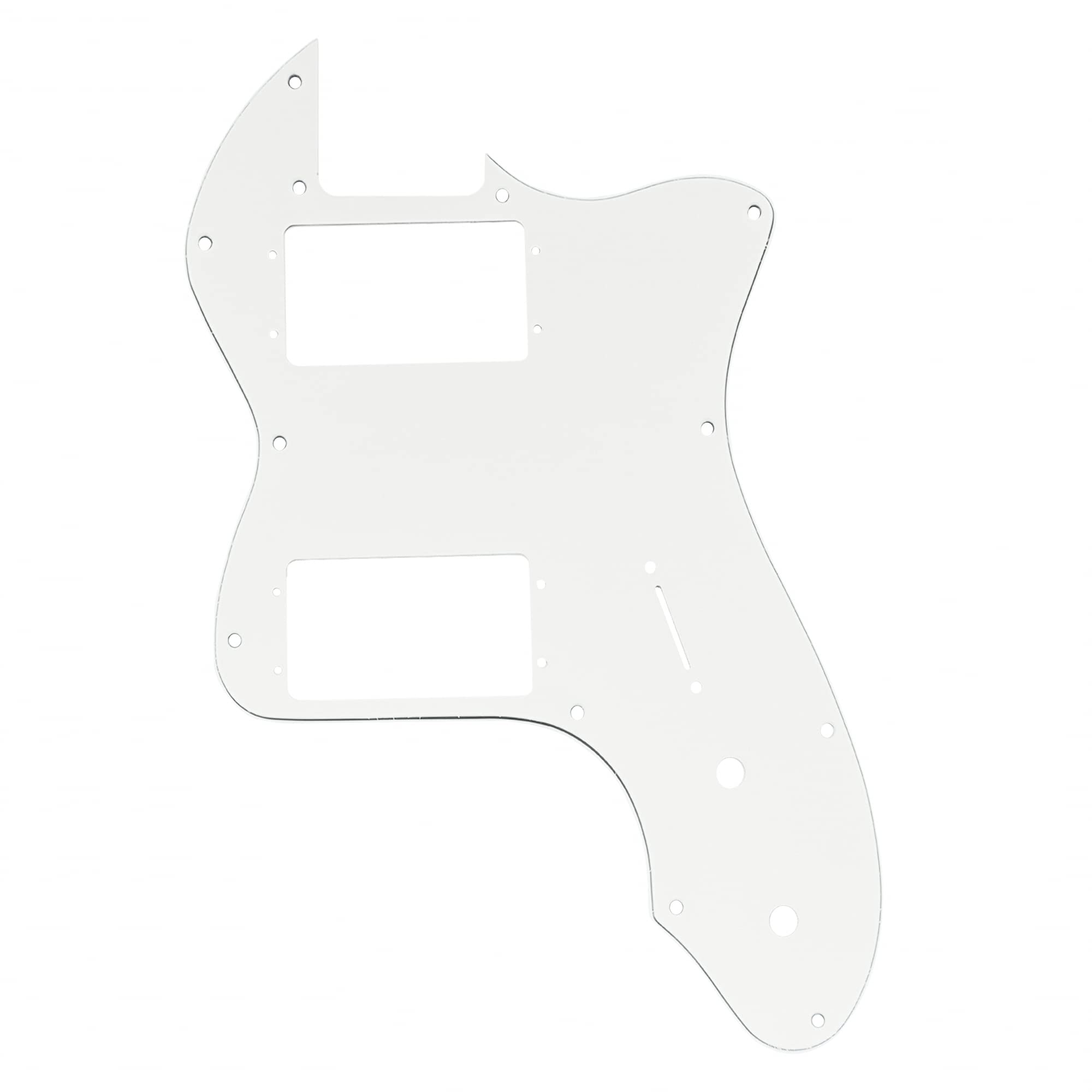 Musiclily Pro 12 Holes Wide Range HH Guitar Pickguard For USA/Mexico Fender 72 Tele Thinline Style Electric Guitar, 3ply White
