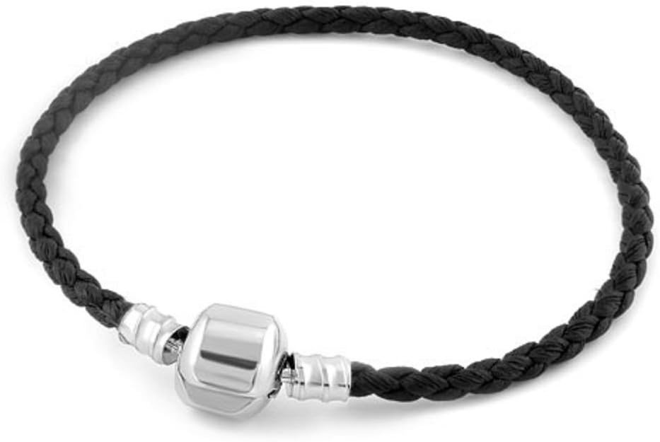 Pugster 19CM Single Weaved Leather Braided Charm Bracelet Wrist Chain Sale for Pandora Charms Beads