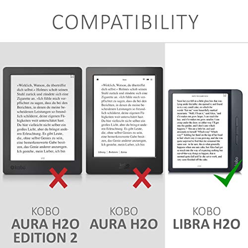 kwmobile Case Compatible with Kobo Libra H2O Book Style PU Leather e