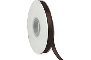 IEDASING'S CHOICE Brown Ribbon 3/8 Inch x 50 Yards Satin Ribbon Continuous, Single Face, for Crafts, Gift Wrapping, Floral Bouquet, Weddings, and Decorations, with Spool