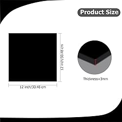 Eszeoee 2 Pack 12'' x 12'' Opaque Black Acrylic