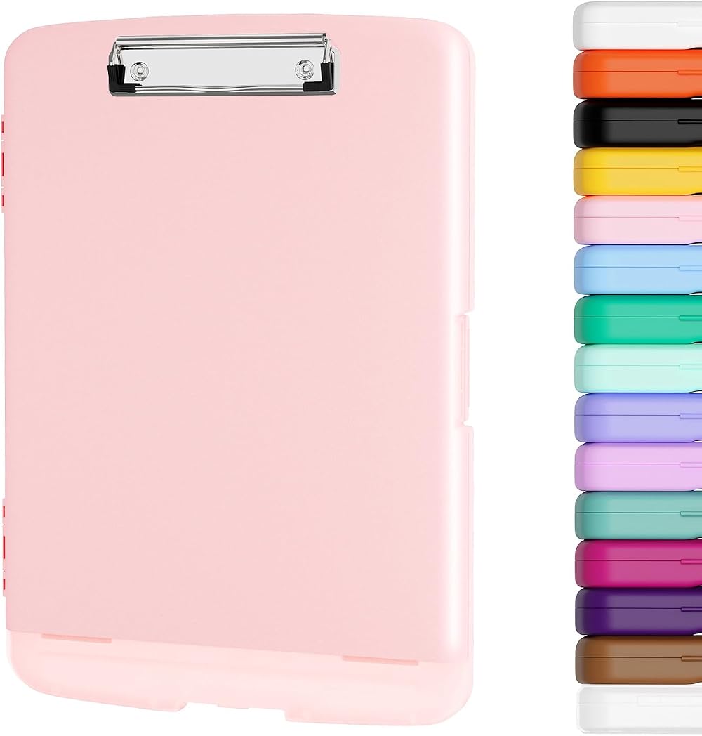 Piasoenc Clipboard with Storage 14.2x9.6x1.2 in Heavy Duty Plastic Orange